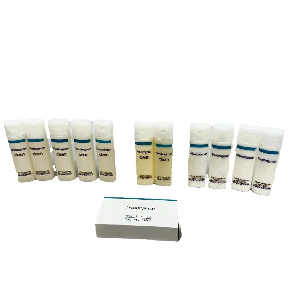 NEUTROGENA CLEAN SHAMPOO AND CONDITIONER Hotel Amenities/Travel size NEW 12 Item